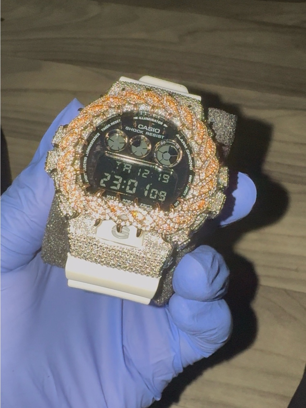 Casio G-Shock Silver and Rose Gold Glitter Digital Watch - Picture 4 of 5